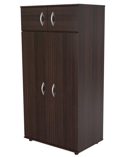 32" Espresso Melamine Mirrored Combo Dresser