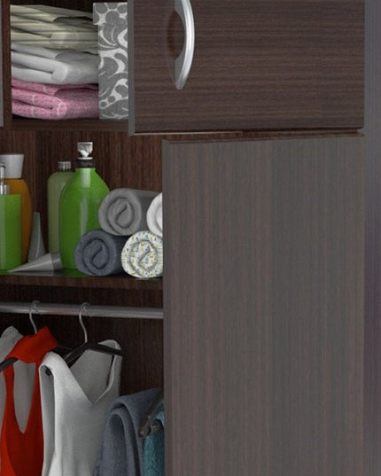 32" Espresso Melamine Mirrored Combo Dresser