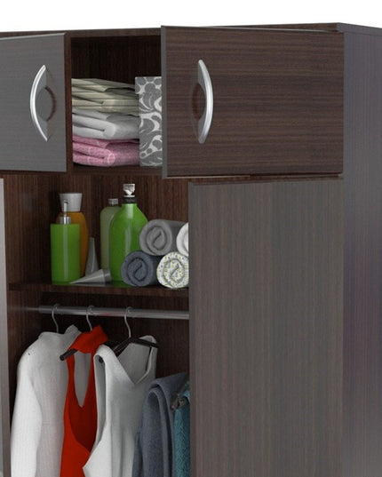 32" Espresso Melamine Mirrored Combo Dresser