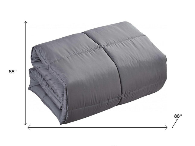 Dark Gray Queen Polyester Thread Count Down Alternative Comforter
