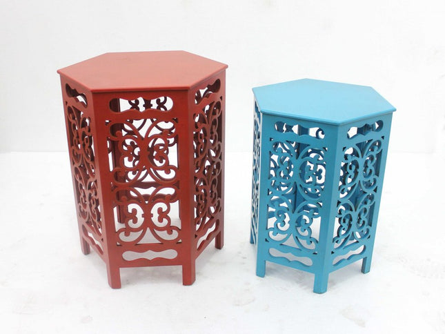 16" Red Wood End Tables