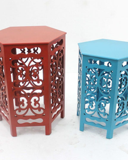 16" Red Wood End Tables