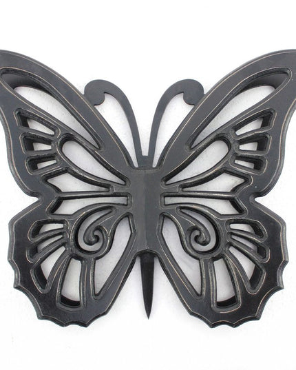 23" X 19" Black Rustic Butterfly Wooden Wall Decor