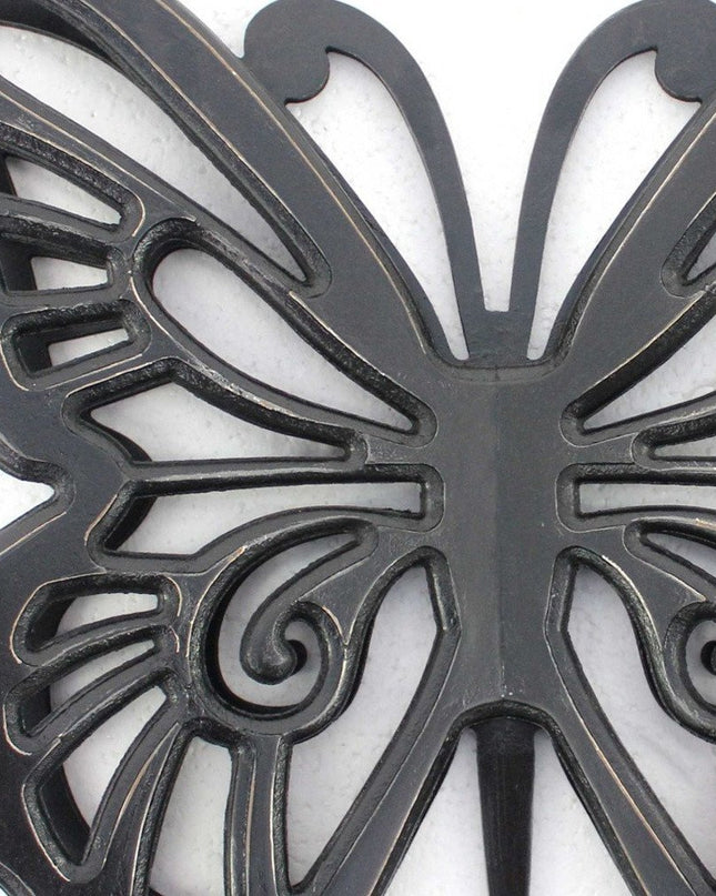 23" X 19" Black Rustic Butterfly Wooden Wall Decor