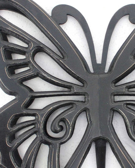 23" X 19" Black Rustic Butterfly Wooden Wall Decor