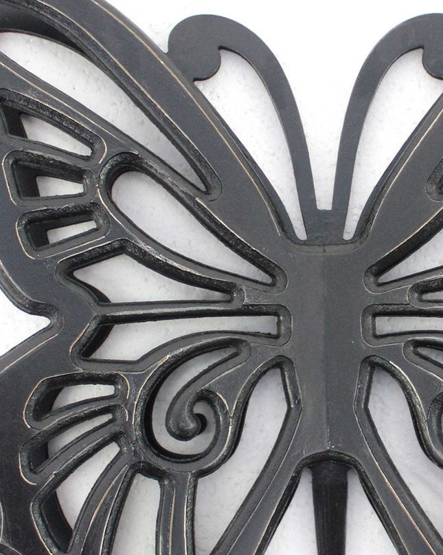 23" X 19" Black Rustic Butterfly Wooden Wall Decor