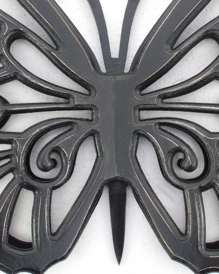 23" X 19" Black Rustic Butterfly Wooden Wall Decor