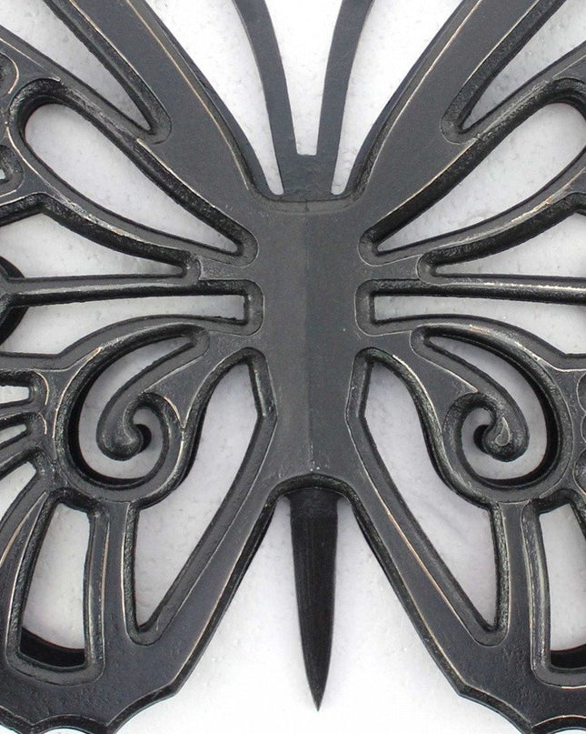 23" X 19" Black Rustic Butterfly Wooden Wall Decor