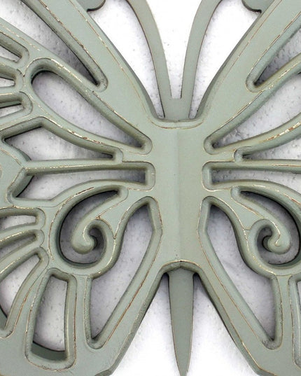23" X 19" X 4" Gray Rustic Butterfly Wooden  Wall Decor