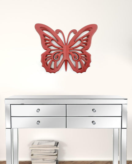 23" X 19" X 4" Gray Rustic Butterfly Wooden  Wall Decor