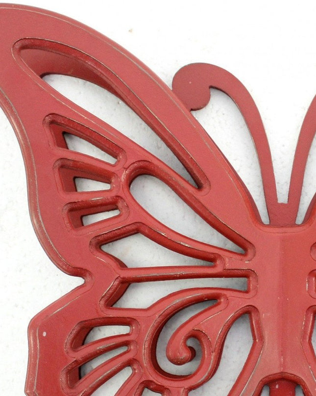 23" X 19" X 4" Gray Rustic Butterfly Wooden  Wall Decor