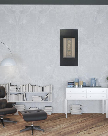 40" X 20" X 3" Black & Brown Facial-Makeup Patterned Plaque - Wall Decor