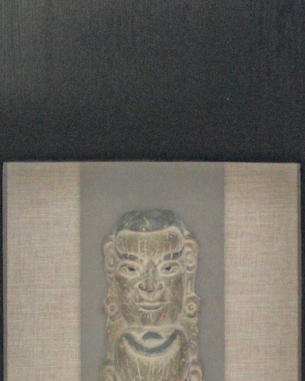 40" X 20" X 3" Black & Brown Facial-Makeup Patterned Plaque - Wall Decor