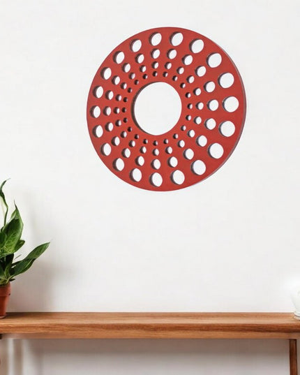 Red Wood Hanging Dimensional Sculpture