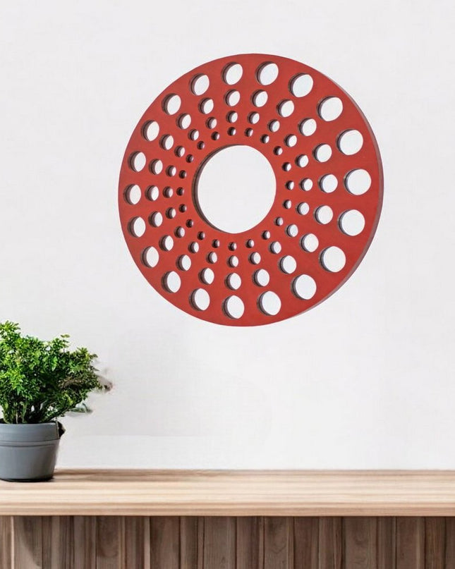 Red Wood Hanging Dimensional Sculpture