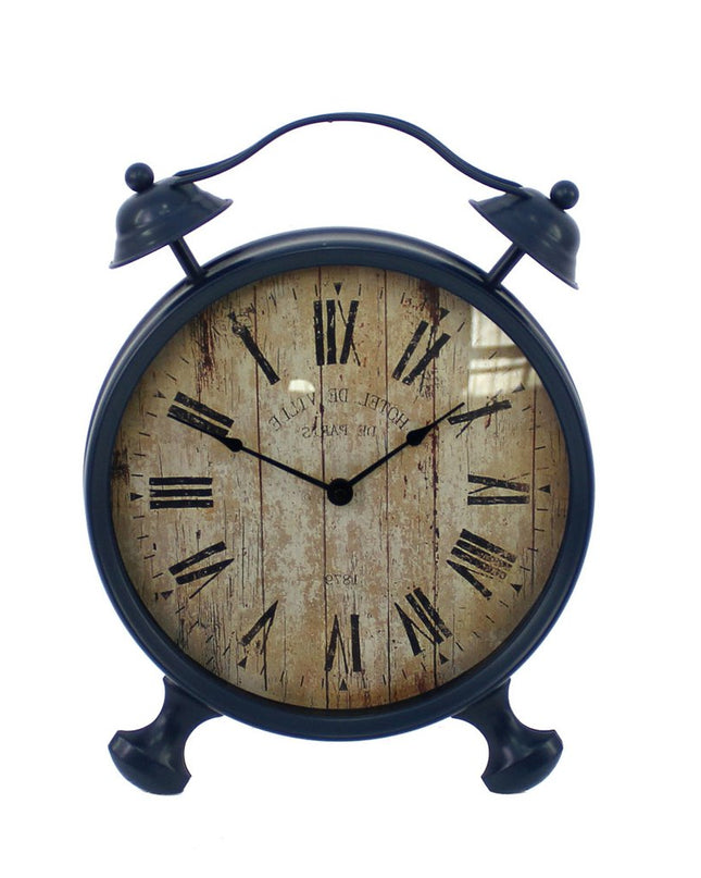 3" Round Blue Glass Analog Wall Clock