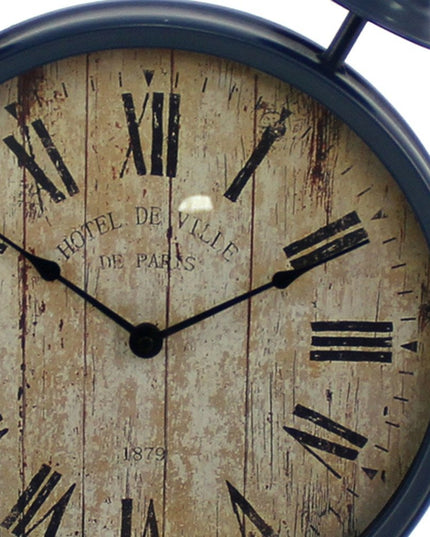 3" Round Blue Glass Analog Wall Clock