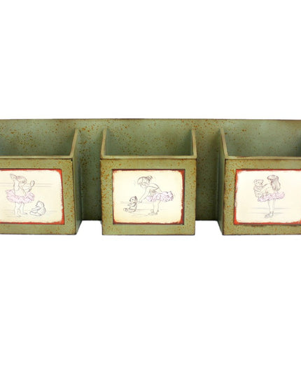 12" X 36" Green Wood Wall Decor