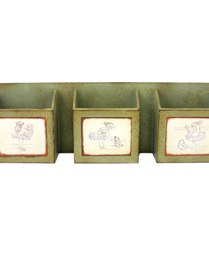 12" X 36" Green Wood Wall Decor