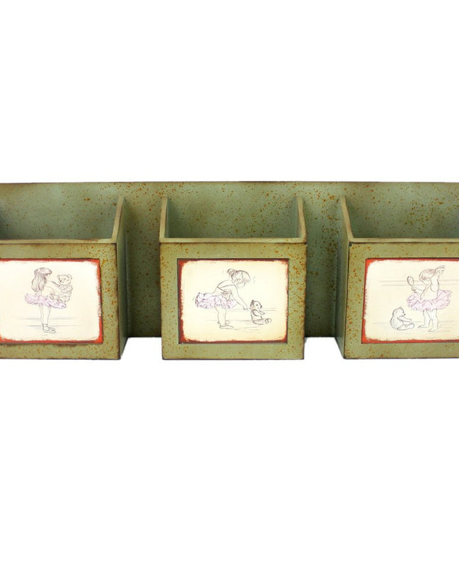 12" X 36" Green Wood Wall Decor