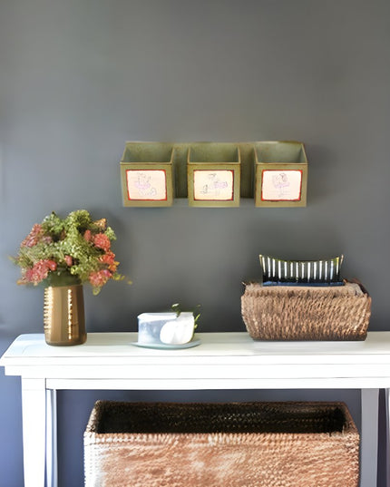 12" X 36" Green Wood Wall Decor