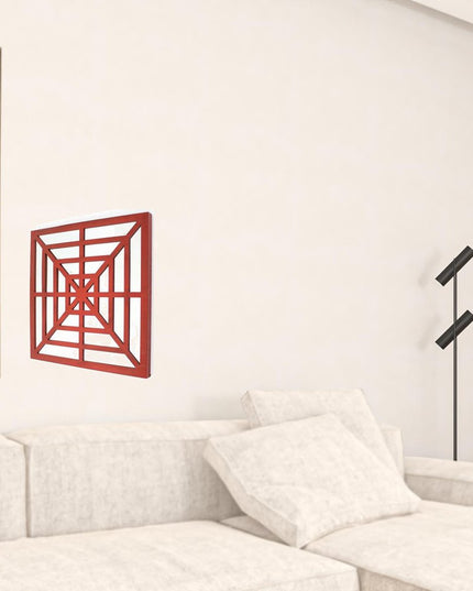 24" X 24" X 1" Blue Mirrored Square Wooden  Wall Decor