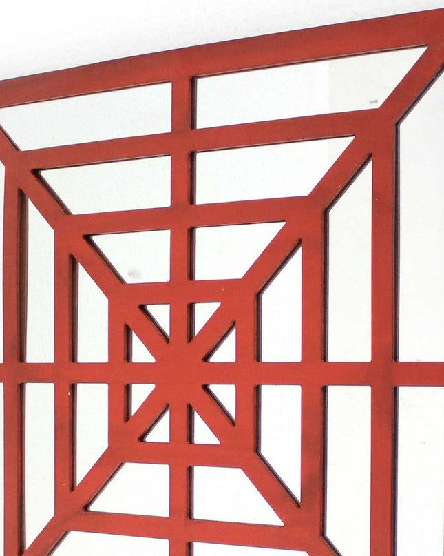 24" X 24" X 1" Blue Mirrored Square Wooden  Wall Decor