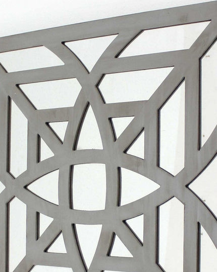 24" X 24" X 1" Blue Mirrored Square Wooden  Wall Decor