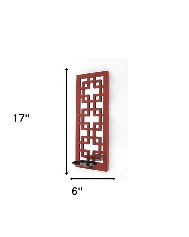 Red Wood Hanging Dimensional Sculpture