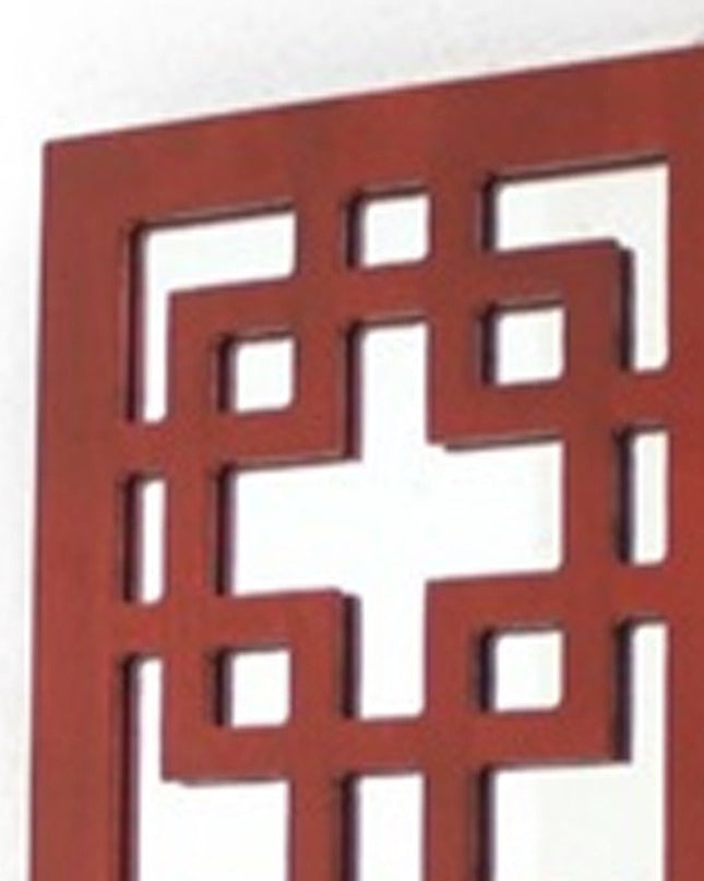 Red Wood Hanging Dimensional Sculpture