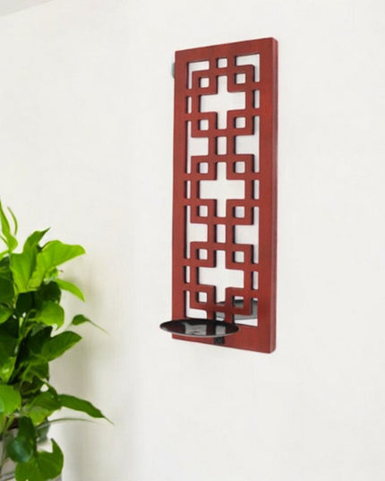 Red Wood Hanging Dimensional Sculpture