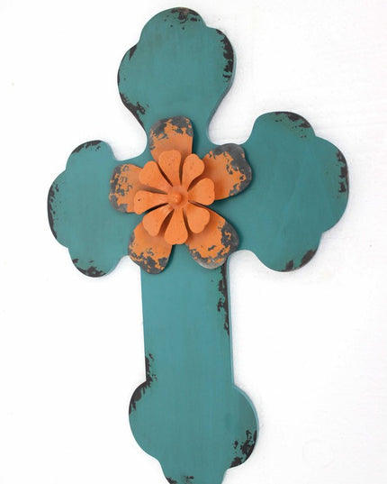 Blue Wood Hanging Dimensional Sculpture