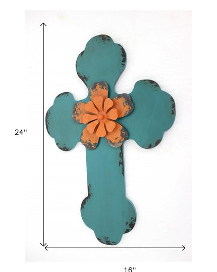 Blue Wood Hanging Dimensional Sculpture