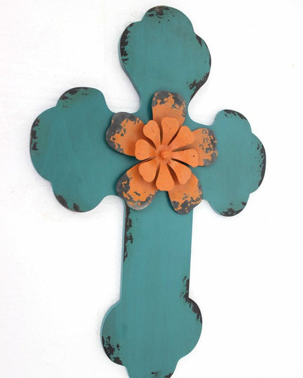 Blue Wood Hanging Dimensional Sculpture