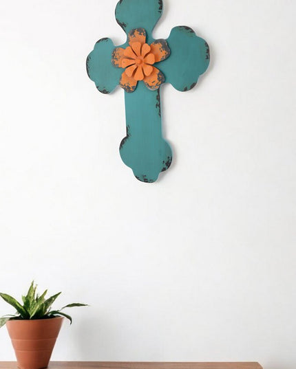 Blue Wood Hanging Dimensional Sculpture