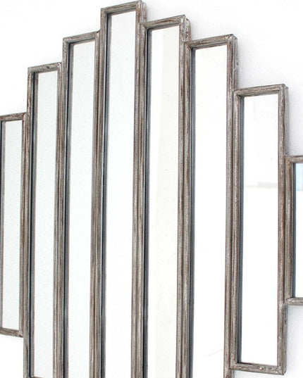 36" X 36" X 2" Silver Rustic Multi Mirrored Wall Sculpture