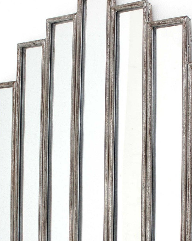 36" X 36" X 2" Silver Rustic Multi Mirrored Wall Sculpture