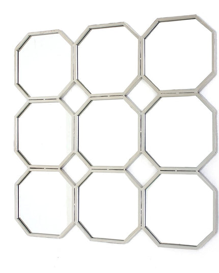 30" X 30" X 1" Silver Mirrored Metal - Wall Sculpture