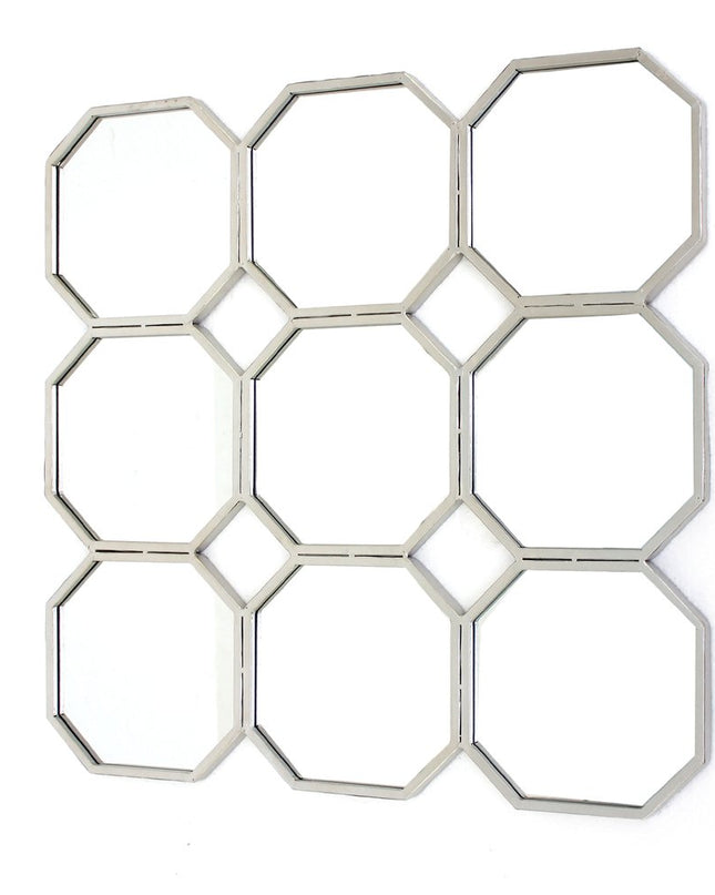 30" X 30" X 1" Silver Mirrored Metal - Wall Sculpture