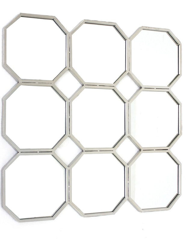 30" X 30" X 1" Silver Mirrored Metal - Wall Sculpture