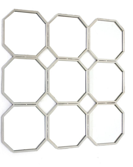 30" X 30" X 1" Silver Mirrored Metal - Wall Sculpture