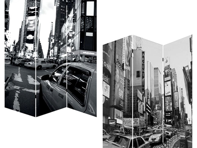 48 X 72 Multi Color Wood Canvas New York City  Screen