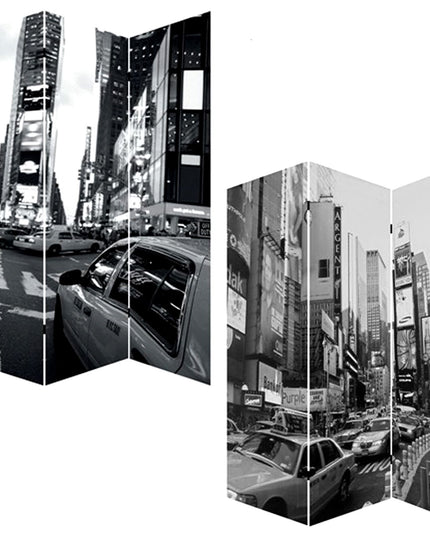 48 X 72 Multi Color Wood Canvas New York City  Screen