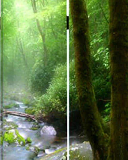 72" Green CanvasFolding Three Panel Screen Room Divider