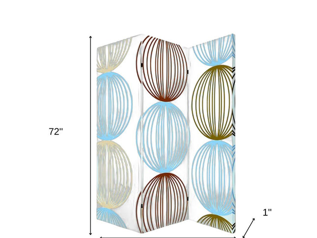 48 X 72 Multi Color Wood Canvas Sphere  Screen