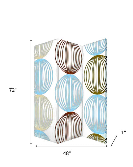 48 X 72 Multi Color Wood Canvas Sphere  Screen