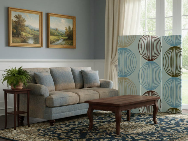 48 X 72 Multi Color Wood Canvas Sphere  Screen