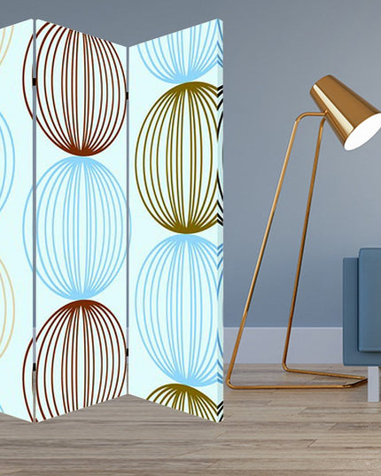 48 X 72 Multi Color Wood Canvas Sphere  Screen