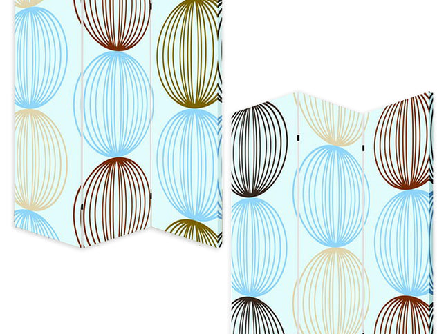 48 X 72 Multi Color Wood Canvas Sphere  Screen