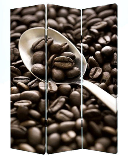 48" X 72" Multi Color Wood Canvas Coffee Time  Screen